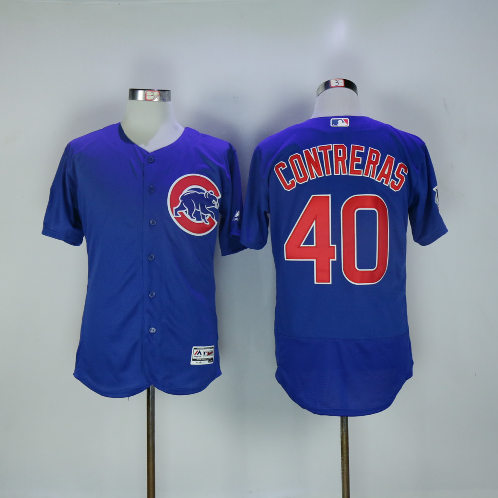Men Chicago Cubs #40 Contreras Blue MLB Jerseys->chicago cubs->MLB Jersey
